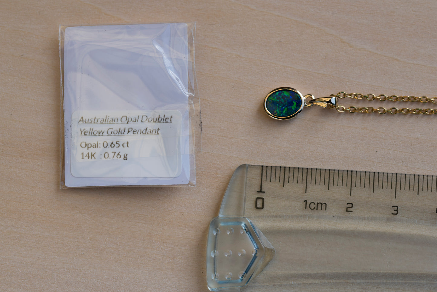 Australian Opal in 14K Solid Yellow Gold - Eternal Multi Color Fire Opal Necklace - Genuine Australian Doublet Opal Gem Stone Pendant