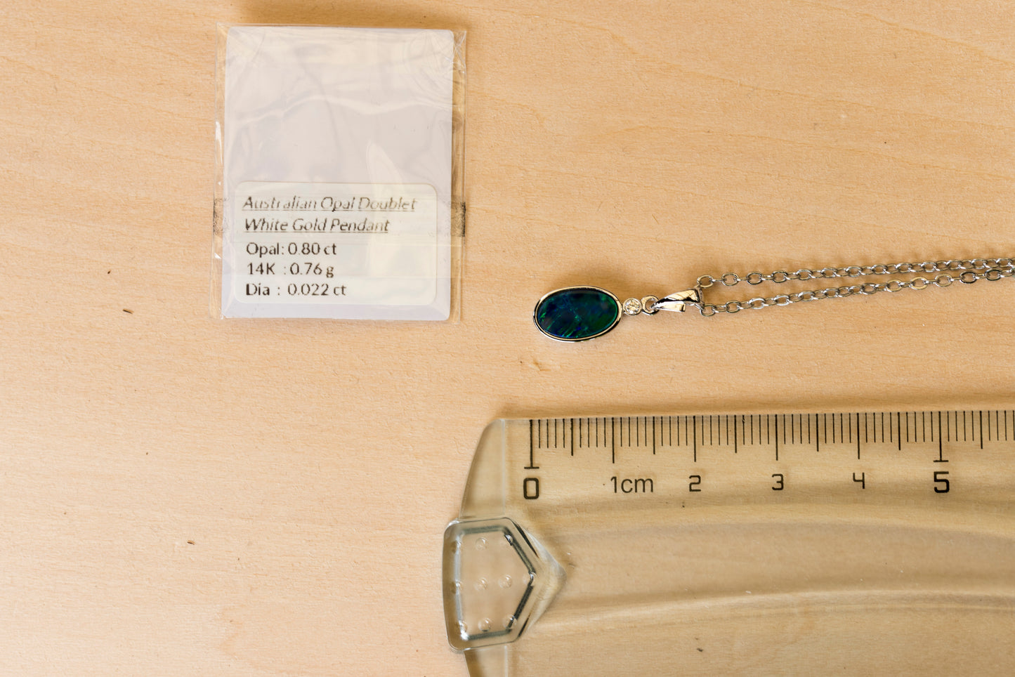 Vibrant Australian Opal in 14K Solid White Gold - Multi Color Fire Opal Necklace - Genuine Australian Doublet Opal Gem Stone Pendant