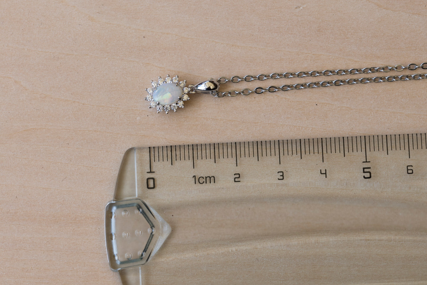 Australian Opal - Dainty Multi Color Pendant - Australian Solid Opal Necklace Pendant in Sterling Silver White Gold Plated