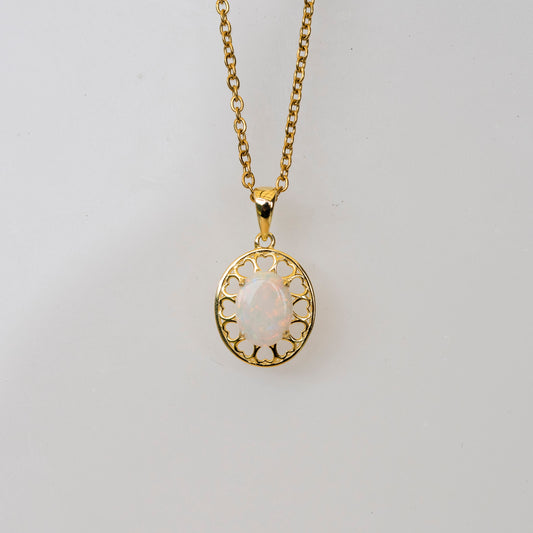 Hand Crafted Australian Opal Piece- Multi Color - Authentic Australian Solid Opal Necklace Pendant in Sterling Silver Yellow Gold Plated