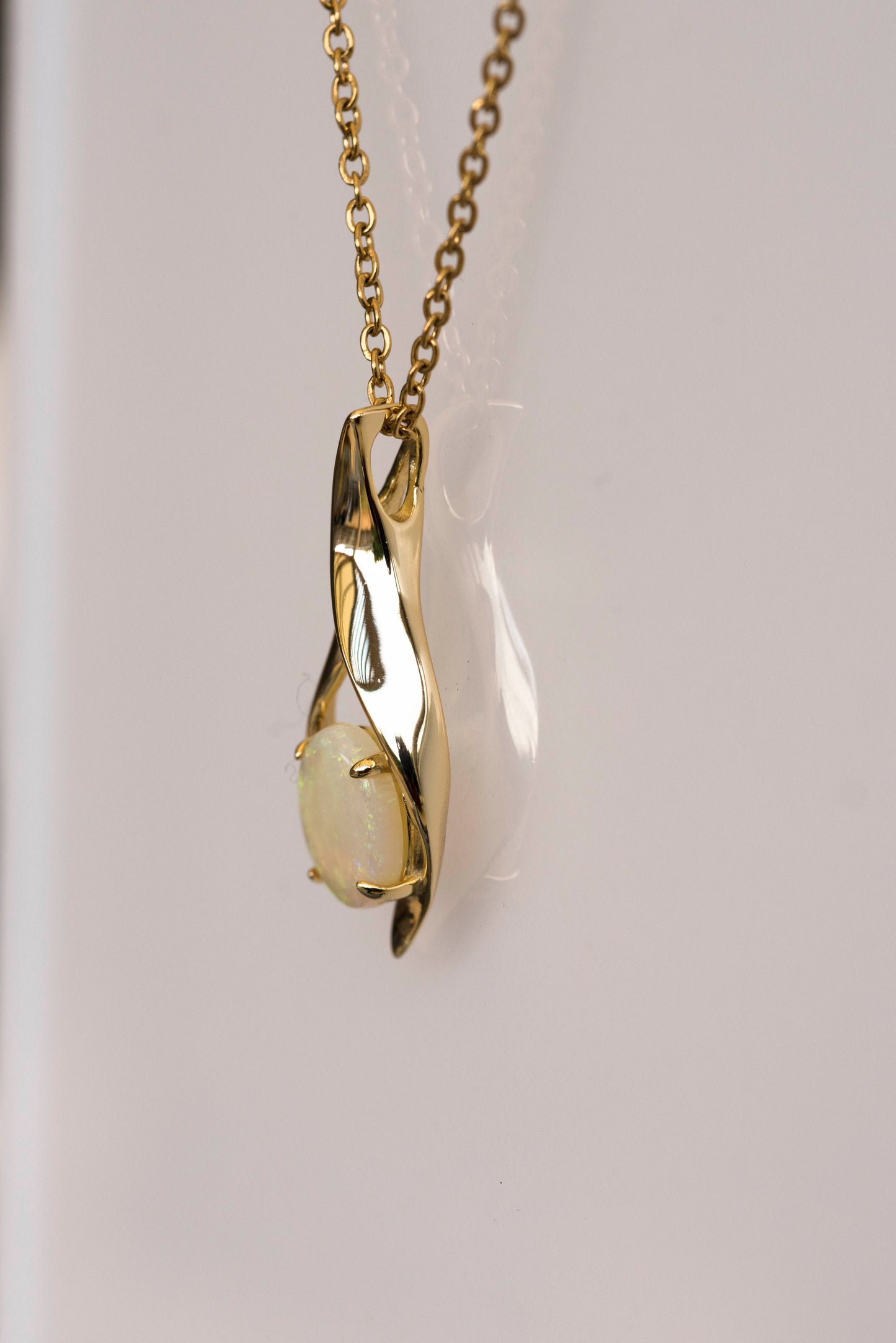 Solid Australian Opal - Genuine Multi Color Fire Opal Necklace - Australian Opal Necklace Pendant in Sterling Silver Yellow Gold Plated